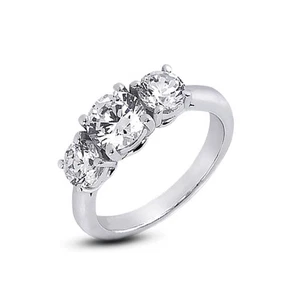 5 1/2ct F SI2 Round Natural Certified Diamonds 14k Gold Classic Engagement Ring - Picture 1 of 3