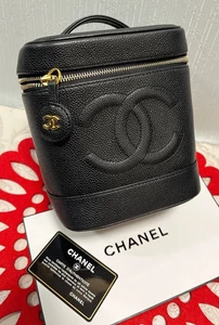 CHANEL Vanity Bag Borsa a mano pelle di caviale marchio di cocco nera donna GIAPPONE 133 - Foto 1 di 24