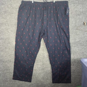 Polo Ralph Lauren Pigiama Pantaloni Uomo 3XL Rosso Navy Pony Stampa Allover Sonno P605D2 - Foto 1 di 10