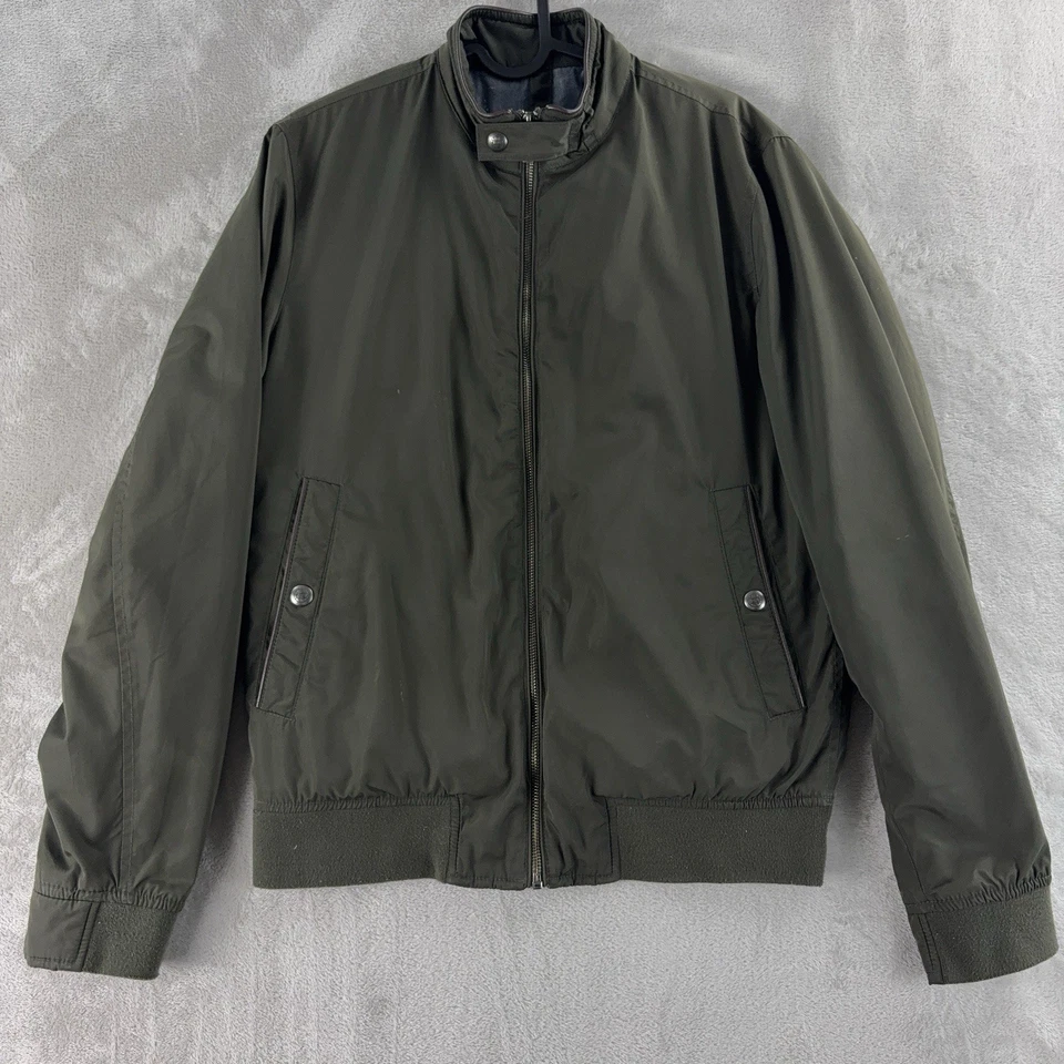 Chaqueta de bombardero Massimo Dutti para hombre talla mediana verde abrigo informal ligero Foto 1 de 4