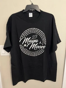 Camiseta de algodón Maya Moore Port & Company talla XL negra manga corta - Imagen 1 de 4