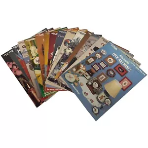 Lot of 18 Leisure Arts Cross Stitch Patterns Leaflets Folk Art Jar Lids 1980's - Picture 1 of 19