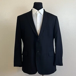 Insignia Collezione Black 46R Polyester Blend Italy Men's Suit Jacket P02 - Picture 1 of 11