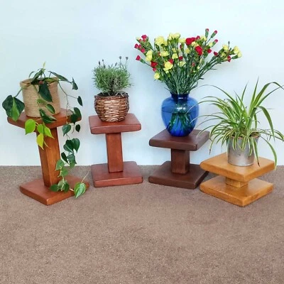 Plant Stand, Pinewood Plant Pot Pedestal, Handcrafted Rustic Vase Podium - Image 1 of 4