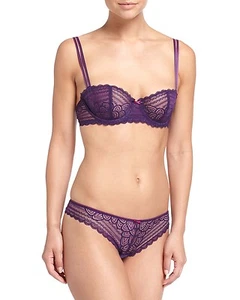 Tanga Chantelle MERCI Parade púrpura 1745 sin forro UW Demi 32B y 1749 S - Imagen 1 de 7