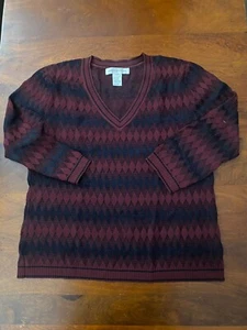JONES NEW YORK WOMEN sweater Top Large Plaid - Picture 1 of 9