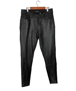 Elie Tahari Coated Skinny Jeans Women’s 28 Mixed Media Stretch Black - Picture 1 of 7