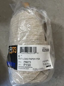 Merit PB273 6" PSA Disc Roll Grit P150 (1 Roll of 100 Discs) 62938 ~SHIPS FREE~ - Picture 1 of 2