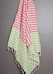 Stripe Turkish Towel 100% Cotton Peshtemal Fouta Hammam Beach Bath Towel - Picture 1 of 12