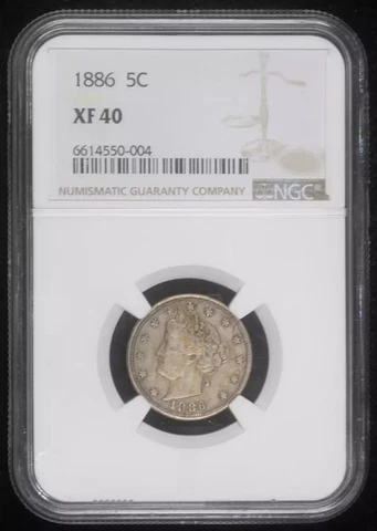 1886 P Nickel Liberty Head NGC XF-40 Cover