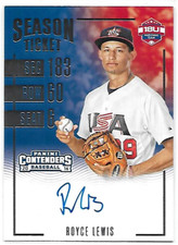 2016 PANINI ELITE EXTRA EDITION ROYCE LEWIS SEASON TICKET ROOKIE AUTO SIGNATURE