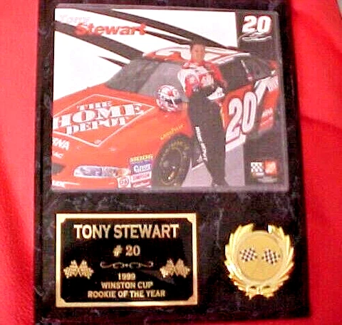 NASCAR 1999 Winston Cup Rookie of the Year  TONY STEWART #20 Plaque 12x15 Cover