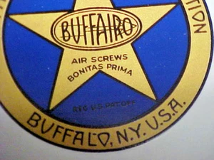 Buffairo Aeroplane Propeller Decal Buffalo NY Water Slide Decal WW1 - Picture 1 of 4