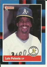  1988 DONRUSS Baseball Card #425 Luis Polonia ATHLETICS