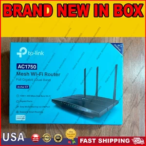 TP-Link Archer C7 1750 Mbps Dual Band 4-Port Gigabit Wireless Router NEW - Picture 1 of 4