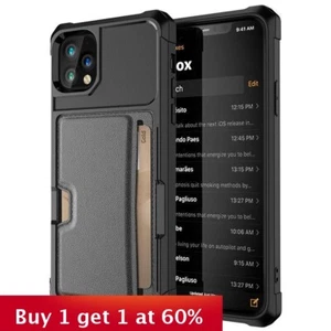 Mag Safe Magnetic Case Wallet Holder For iPhone 16 15 Pro Max 14 13 12 Leather - Picture 1 of 13