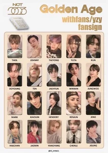 NCT 2023 GOLDEN AGE WITHFANS YZY FANSIGN OFFICIAL PHOTOCARD - Picture 1 of 2