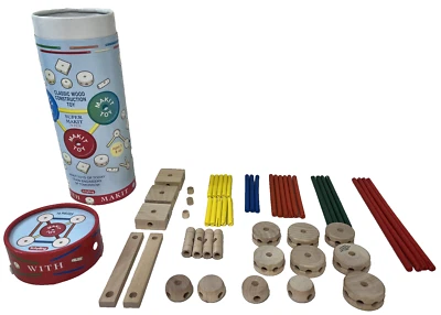 Schylling MKT Super Makit Classic Wood Construction Toy, 50 Pieces - Image 1 of 4