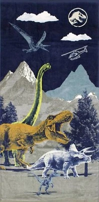 Jurassic World Beach Towel measures 28 x 58 inches - Image 1 of 4