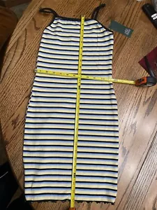 Wild Fable Spaghettiriemenkleid blau/gelb gestreift Damen X-Small neu mit Etikett - Bild 1 von 4