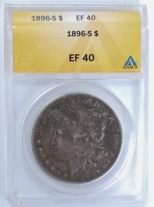 1896-S Morgan Silver Dollar ANACS XF-40 - Picture 1 of 4