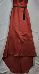 Alfred Angelo Size 2 Red Tulle Prom Black Tie Formal Belted Black Dress - Picture 1 of 12