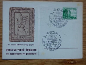 Original German WW2 Third Reich Postcard, Stuttgart 8-16 Jan 1938. - Picture 1 of 2