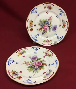 Antique Pickard 6" Bread & Butter Plates-Set of 2- Hand Painted - Foto 1 di 3