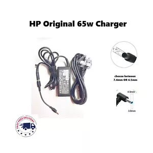 Cargador Original para Portátil HP 65W 19.5V 3.33A 7.4mm con Punta Azul de 4.5mm y Enchufe Reino Unido - Imagen 1 de 9