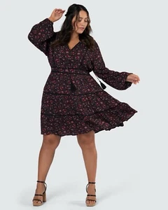 Plus Size 22 Black Floral Boho Winter Dress By The Poetic Gypsy. Viscose Tassel - Picture 1 of 11