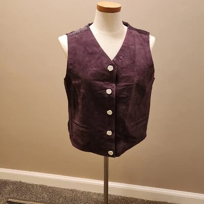 Savannah purple Suede Leather Size Large Vest Womens NOS - Image 1 of 4