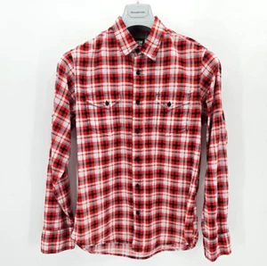 Camisa mujer Fishbone blusa a cuadros manga larga talla M 100% algodón - Imagen 1 de 4