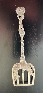 Antique Figural Fish Fish Serving Fork HALLMARKED Sterling Silver 35.6 gr - Picture 1 of 18