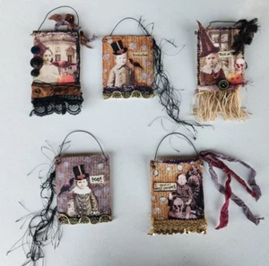 Vintage rustikale primitive Halloween Ornamente handgefertigt Set Posten - Bild 1 von 12