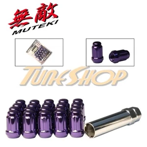 MUTEKI CLOSE END SPLINE TUNER LOCK LUG NUT 12X1.25 1.25 ACORN WHEEL RIM PURPLE N - Picture 1 of 2