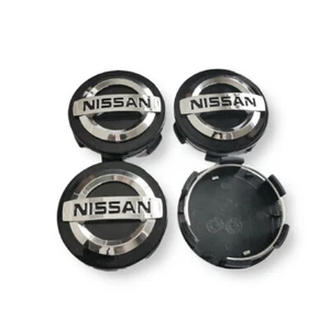 Pour Nissan 4 pièces 60 mm cache moyeu cache jante noir accessoires hubcaps - Photo 1 sur 3