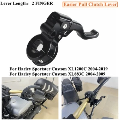 CNC Easier Pull Clutch Lever For Harley Sportster Custom XL1200C XL883C 2004-19 - Imagem 1 de 4