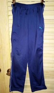 Size 7 Youth Kid Elastic Waist Athletic Sweat Pants Navy with White Stripe - Picture 1 of 3