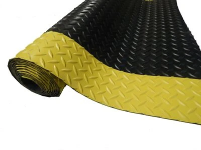Diamond Rubber Runners Mat Yellow Border 4' width 1/8 thick - Image 1 of 2