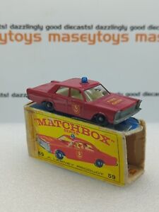 MATCHBOX LESNEY No.59c Ford Galaxie Fire Chief 1966 original vintage diecast 