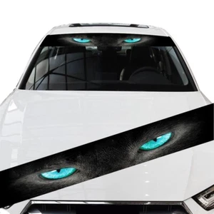 Car Sun Visor Vinyl Decal Strip Banner Windshield Sticker 3D Blue Eyes Graphics - Picture 1 of 7