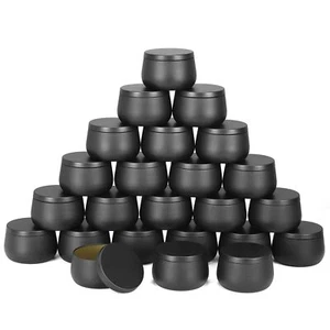 24 Pack 8oz Round Metal Tins with Lids for DIY Candle Making Arts Crafts Storage - Picture 1 of 9