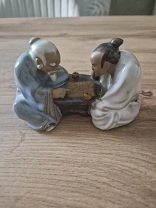 Vintage Chinese Mud Men Figurine. From 1950s Checkers Players - Picture 1 of 10