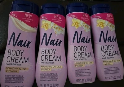 4 Nair Body Cream Hair Remover Oat Milk Vanilla/Cocoa Butter7.9 oz (B5) - Image 1 of 4