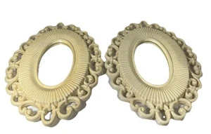 Vintage Set Of 2 Homco Faux Wicker Oval Wall Mirror- Home Interiors -9.5” X 7” - Picture 1 of 6