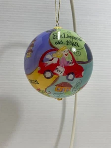 Pier 1 Imports 50 Jahre Weihnachten Glas Ornament 2012 Li Bien handbemalt - Bild 1 von 6