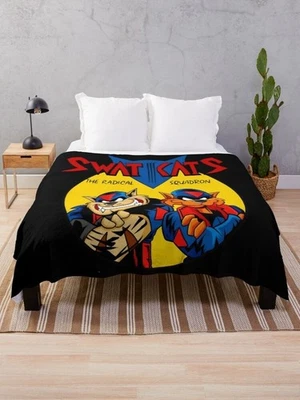 SWAT Kats Velveteen Plush Blanket | Retro 90s Cartoon Throw Blanket | MegaKat - Image 1 of 4