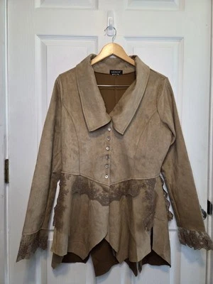 Jaqueta de camurça sintética Venus L boho festival camponês renda de fada cosplay  - Imagem 1 de 4