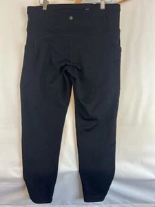 Athleta Damen große schwarze Yogahose Polar Tech Powerstretch Taschen Activewear - Bild 1 von 14