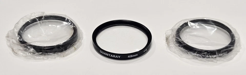 3 QUANTARAY 49MM +1 , +2 & +  LENSE FILTERS NEW     - Image 1 of 4